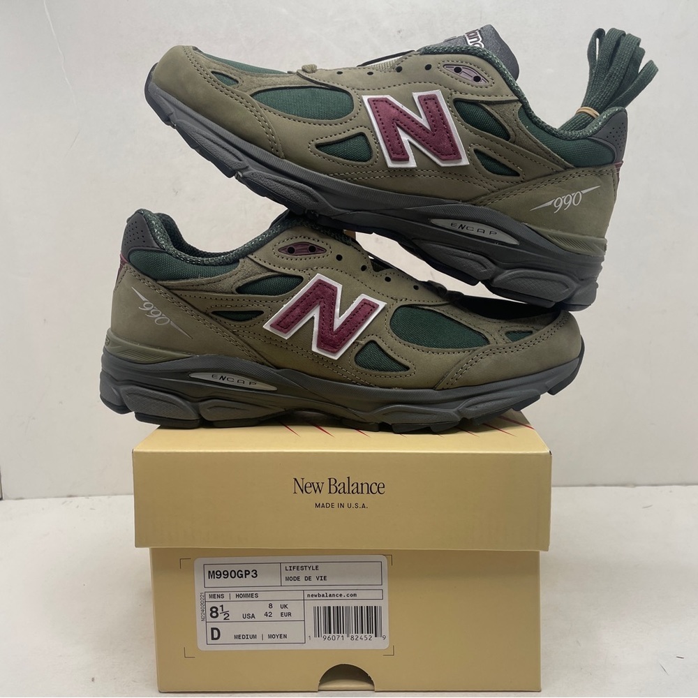New Balance 990v3 X Teddy Saints “Green Purple” 2023 - Picture 1 of 4